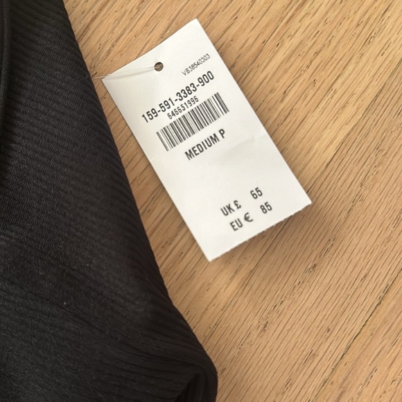 NWT Abercrombie & Fitch Black Spaghetti Strap Midi Dress with Slit Medium Petite - Picture 4 of 12